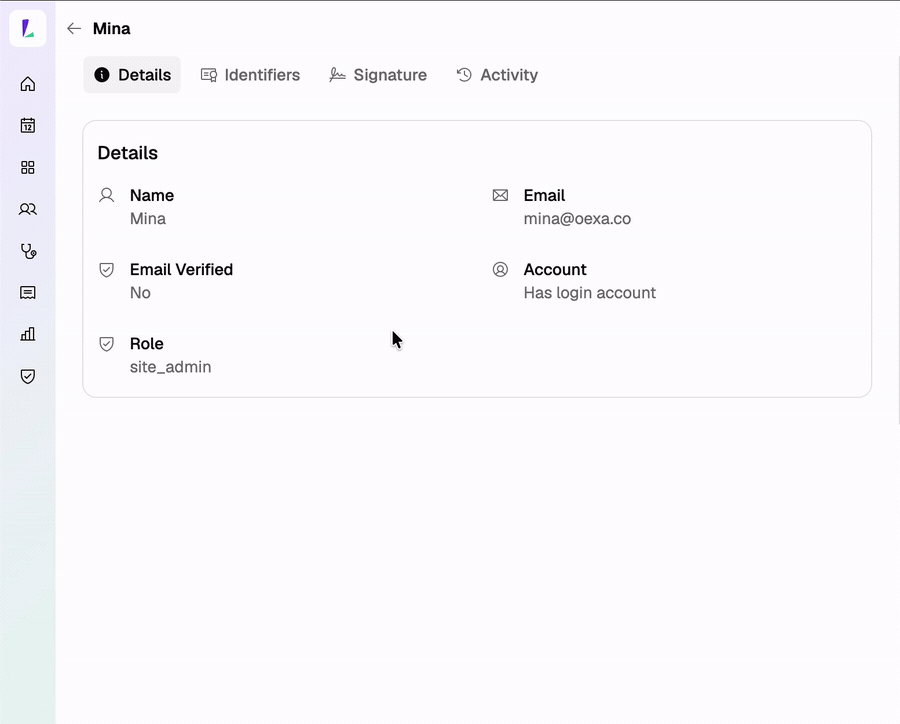 Adding a digital signature under Settings, Team, your user