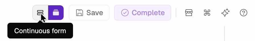 Switching the consult between step-by-step and continuous scroll using the Form display control in the encounter header
