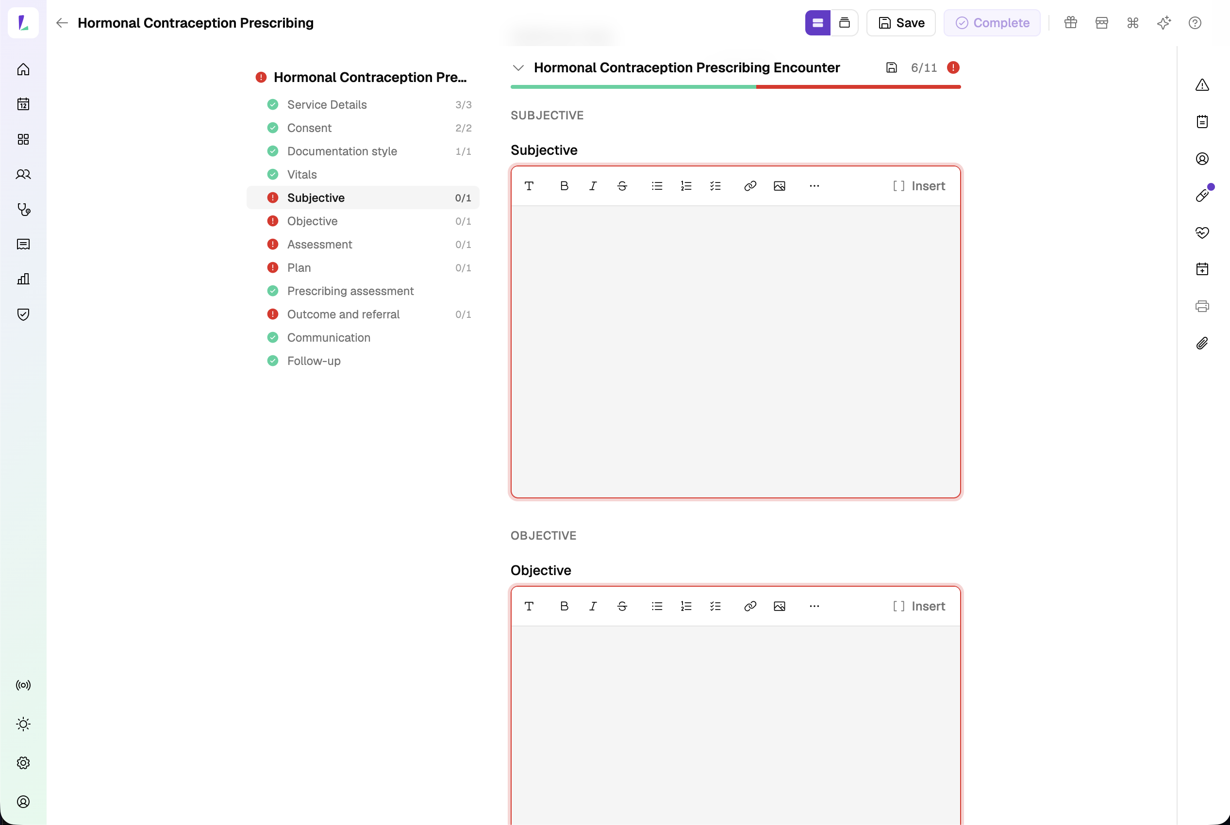 The consult in structured mode, with Subjective, Objective, Assessment and Plan as separate sections