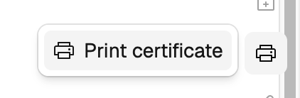 Printing the certificate from within the encounter
